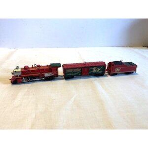 Hallmark Lionel Holiday Red Mikado Locomotive Boxcar & Tender Train Set 2009 Col